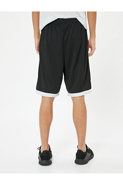 Koton Oversize Slogan Printed - Gumové pruhované sportovní šortky v pase