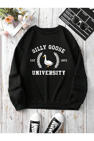 Derays سويت شيرت قطني كبير الحجم برقبة دائرية للرجال/النساء من GOOSE