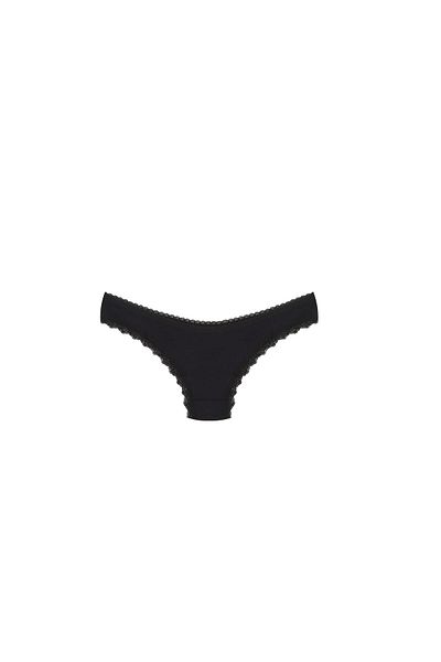 Akbeniz Fashion Line Βαμβακερό εσώρουχο στρινγκ 3 τεμαχίων μαύρο 40251