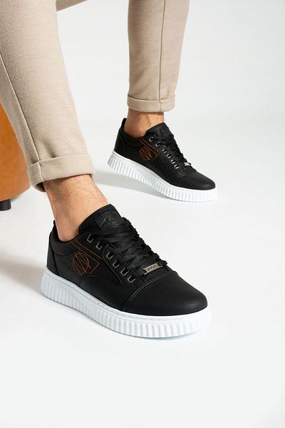 L.A Polo 337 Black Color White Sole Men's Casual Shoes