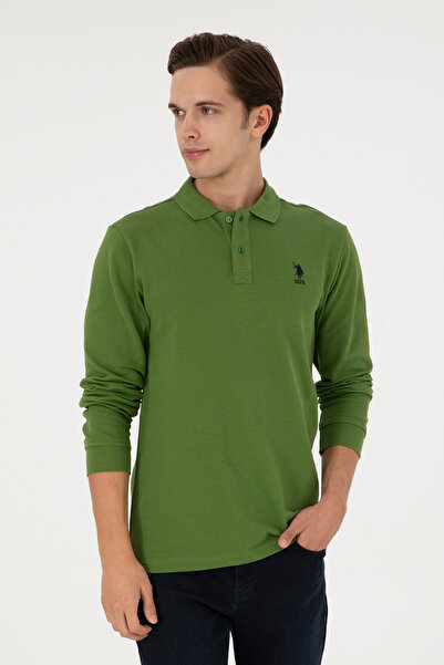 U.S. Polo Assn. سويت شيرت أخضر أساسي للرجال 50289060 -VR054