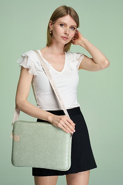 NEMO BAGS حافظة كمبيوتر محمول Apple Macbook بنمط القش للجنسين، حقيبة كمبيوتر لوحي (متوافقة مع Huawei وSamsung)