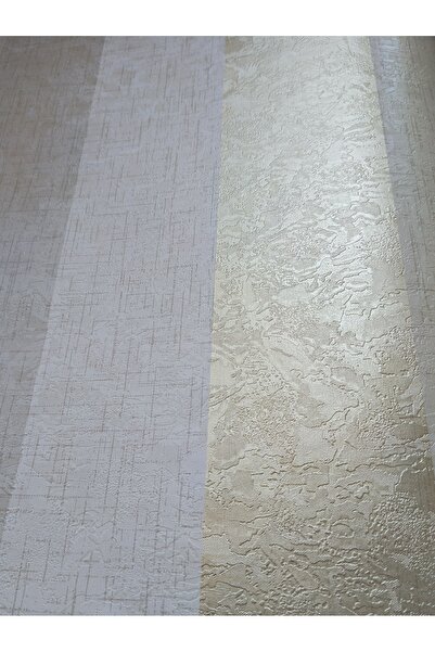 KMS HOME Gold Krem Bej Işıltılı Hafif Kabartmalı Silinebilir Duvar Kağıdı 5M² (En: 53 cm Boy: 10 metredir)