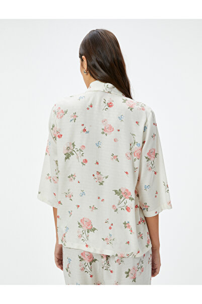Koton Half Sleeve Floral Patterned Pajama Top