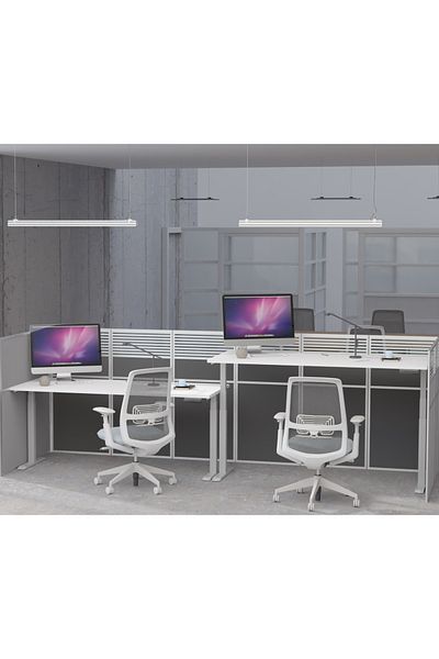 Mahmayi Flexispot Standing Desk Dual Motor 3 Stages 180cmx75cm Height Adjustable Home Office White