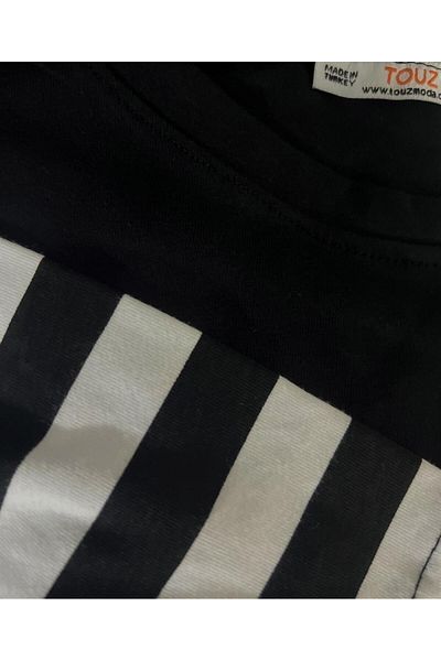 Touz Moda Ego Of Drama Sleeves Unisex Ψεύτικο μακρυμάνικο μαύρο μπλουζάκι