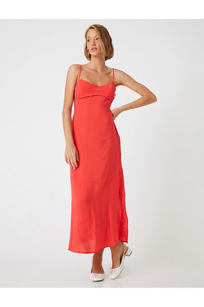 Koton Modal Fabric - Slim Fit Long Strap Dress with Window Detail