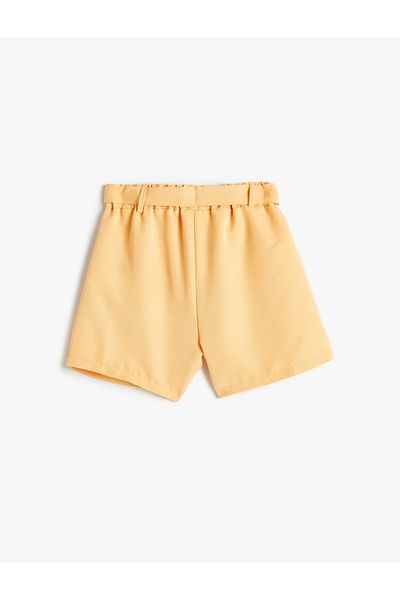 Koton Elastic Waist Shorts with Pockets and Belt Detail