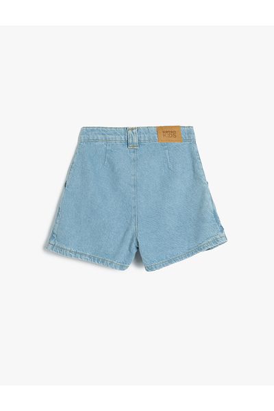 Koton Shorts aus Baumwoll-Jeansstoff – Plissiertes Taschendetail