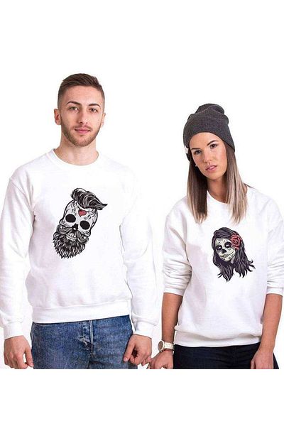 Tshirthane Skull Lover Combinations Sweatshirt Couple Combination