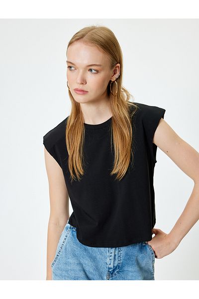 Koton Tricou din bumbac căptușit cu decolteu