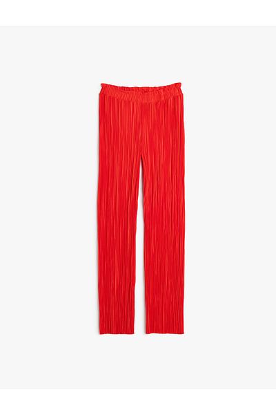 Koton Strukturierte Hose mit weitem Bein – elastischer Bund