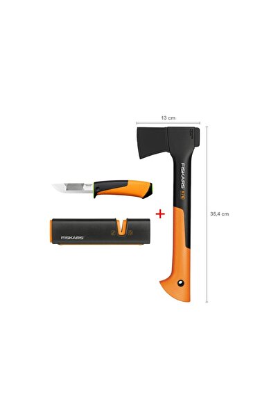 FiSKARS Parçalama Baltası Xs-X7 + Bileyicili Ağır İş Bıçağı + Balta ve Bıçak ...