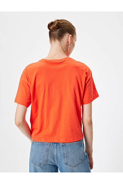 Koton Crew nyakú, hímzett pamut rövid ujjú póló