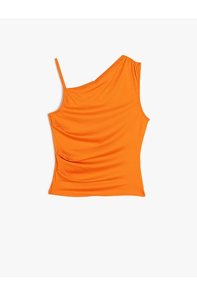 Koton One-Shoulder-Top mit drapiertem, ärmellosem, asymmetrischem Ausschnitt