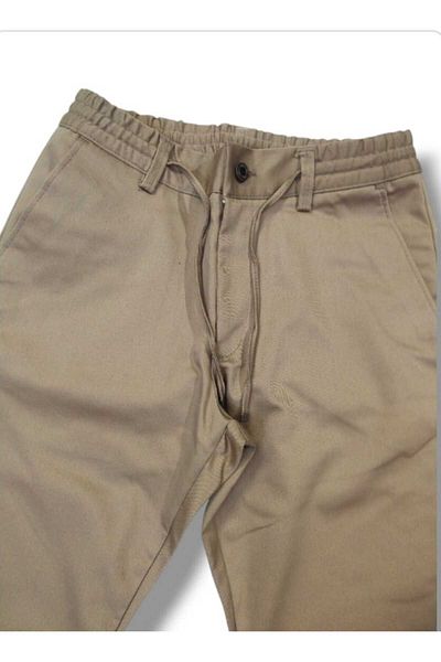 wontilotte Men's Camel Slim Fit Lycra Jogger Pants