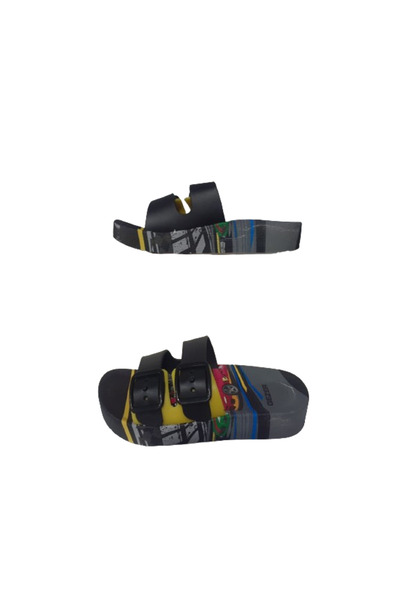 GEZER Чоловічі дитячі жовті-чорні тапочки з малюнком автомобіля, не ковзають, для щоденного використання GZERR585-0