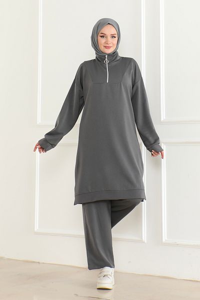 Nevayla Moda Anthracite Woven Double Set - Rope Fabric
