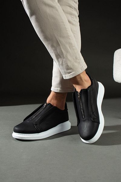 L.A Polo 355 Black Color White Sole Laceless Casual Men's Sports Shoes