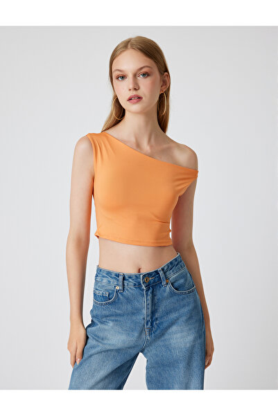 Koton Boat Neck Slim Fit Crop felső - ujjatlan
