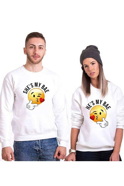 Tshirthane My Bae Smile Lover Combinations Sweatshirt Couple Combination