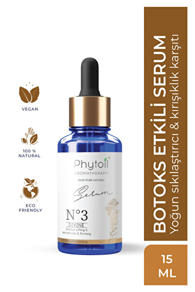 phytoil Organik Botoks Etkili Sıkılaştırıcı ve Kırışıklık Karşıtı Serum – N°3 Divine 15 ml