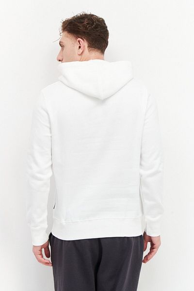 French Connection Men Hooded Long Sleeve Brand Logo Sweatshirt, White