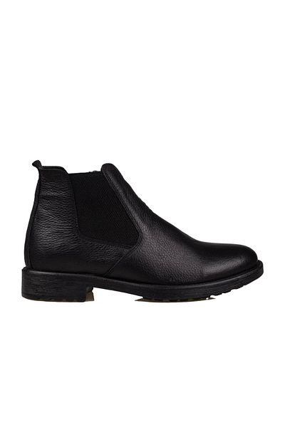 m2s Μαύρο Γνήσιο Δέρμα - Ελαστικές Casual Ανδρικές Μπότες