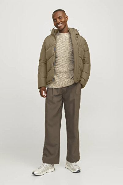 Jack & Jones JJWORLD PUFFER JACKET Bej Erkek Mont