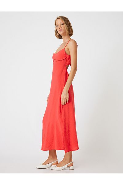 Koton Modal Fabric - Slim Fit Long Strap Dress with Window Detail