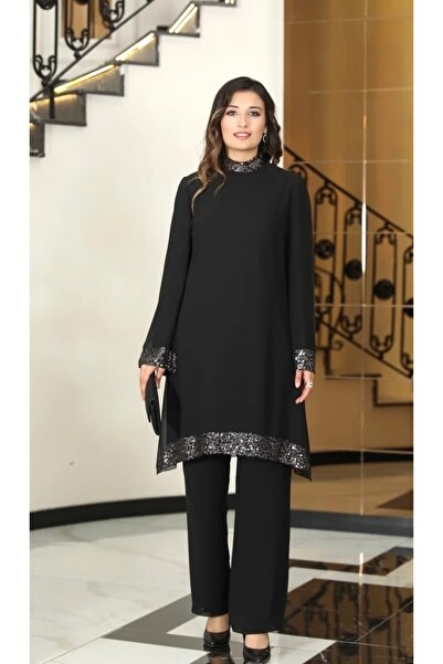 Aymira Tesettur Payetli şifon takım