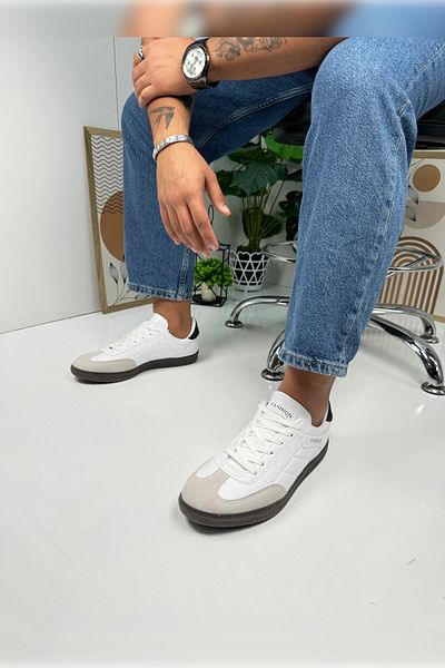Nstil Λευκό αθλητικό παπούτσι - Casual, για γυναίκες και άνδρες, λεπτομέρεια με κορδόνια, οβάλ δάχτυλα και οδοντωτή σόλα ελαφριά αθλητικά παπούτσια 353