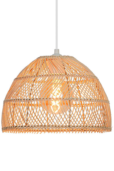 Binbirreyon Doğal Bambu Avize Sarkıt Lamba Rattan 30cm JB032