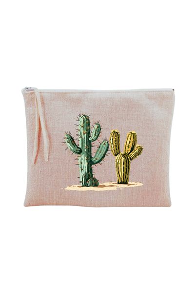 lili hediyelik Τυπωμένη τσάντα μακιγιάζ με θέμα Cactus