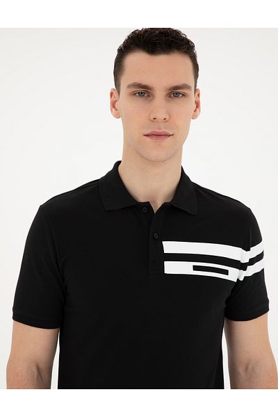 Pierre Cardin Μαύρο T-Shirt Slim Fit 50292570-VR046