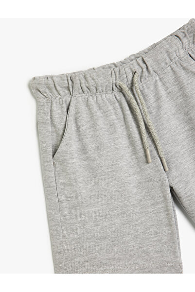 Koton Basic Şort Dokulu Beli Bağlamalı Cepli