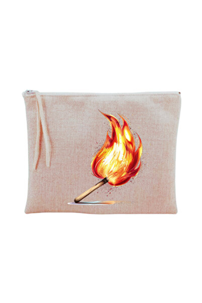 lili hediyelik حقيبة مكياج بطبعة أعواد الثقاب