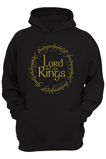 hobidünyam- Lord of the Rings Ring Spectrums 3 Ipl. Raised, Fleece Inside, Very Thick, 100% Cotton Hoodie