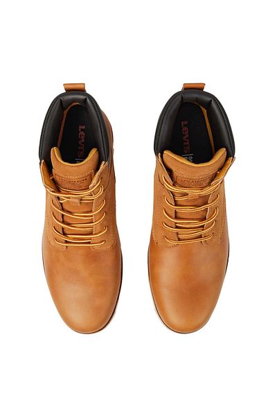 Levi's Herren Stiefel - Jax Plus, Stiefeletten, Boots, Leder, Logo, Schnürung, einfarbig