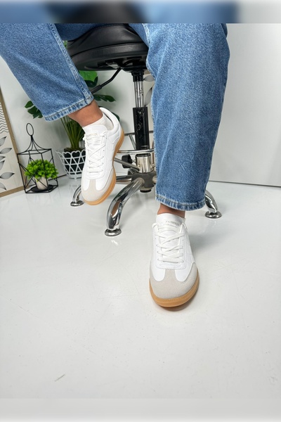 Allyup Tenis alb - Casual, pentru femei și bărbați, cu șireturi, vârf oval și...