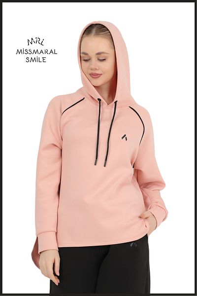 missmaral Scuba Fabric Hooded Baby Raglan Sleeve Women's Sports Sweatshirt