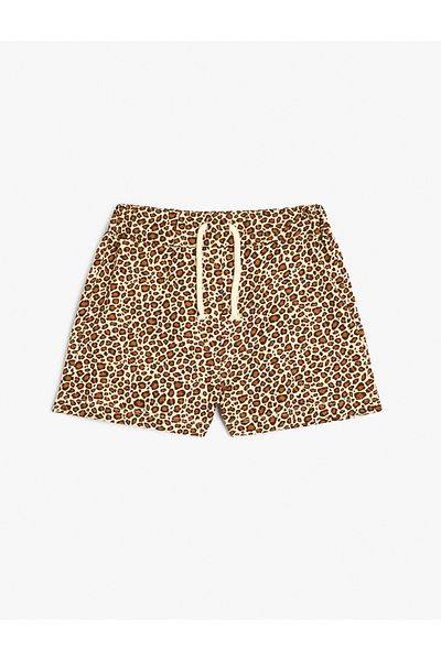Koton Cotton Leopard Print Shorts - Elastic Waist
