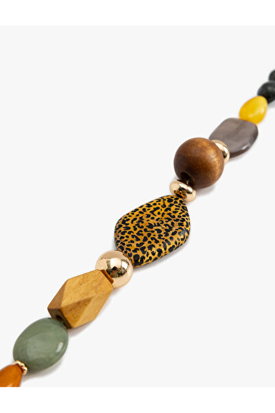 Koton Büyük Çok Renkli Ahşap Boncuk Detaylı Kolye