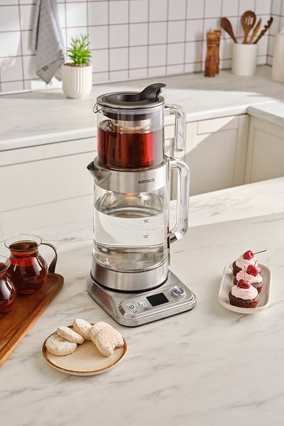 Karaca XL Glass Refica Tea Maker - Chrome