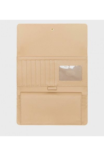 Nine West Women's Beige Lockup 9 Slg Check Sec Wallet