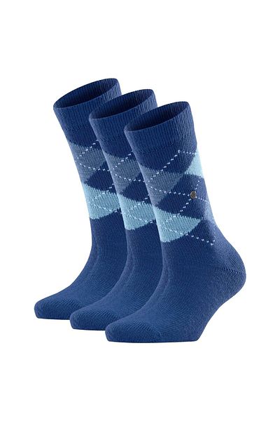 Burlington Damen Socken WHITBY 3er Pack - Kurzstrumpf, Rautenmuster, Onesize, 36-41