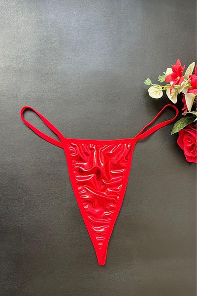 Tina Wear Chiloți sexi din piele roșie 86178