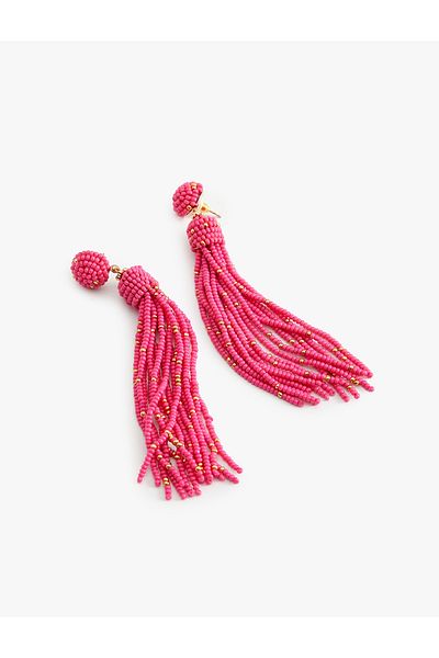 Koton Beaded Abstract Earrings - Dangle Design