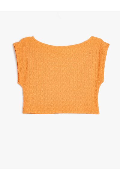 Koton Tricou Bürümcük Slogan imprimat cu mânecă scurtă, decolteu, slim fit