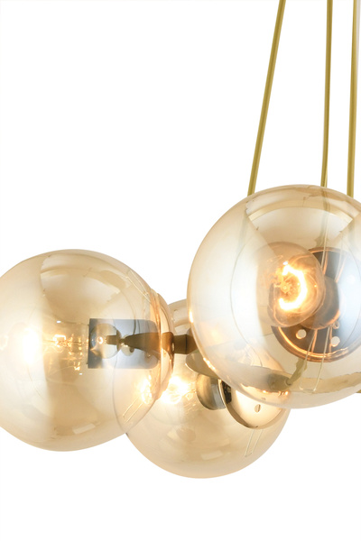 Genel Markalar Sonsuz Eskitme  6 Lı Halka Bal  Glop Camlı Modern Avize